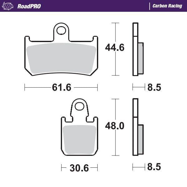 Moto Master RoadPRO Carbon Racing Brake Pads For Yamaha MT-01 1700 2007-2011 Front