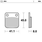 Moto Master Nitro Brake Pads For Honda ATC250R 1981 - Front Left