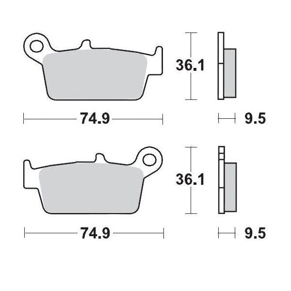 Moto Master Racing GP SinterPRO Brake Pads For Honda CR125 1987-2001 - Rear