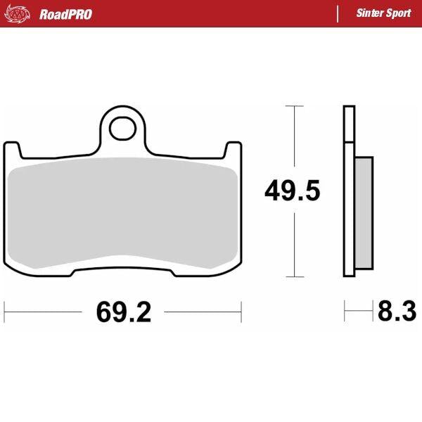 Moto Master RoadPro Sinter Sport Brake Pads For Indian Chief 111 ABS 2014-2024 Fits Front Left Or Right