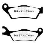EBC SFA Series Organic Scooter Brake Pads For Vespa GTS 310 HPE ABS 2025-2026 Front
