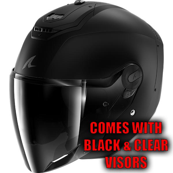 Shark RS Jet Open Face Motorcycle Helmet - Dark Shadow DMA