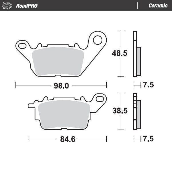 Moto Master Ceramic Brake Pads For Yamaha GPD 125 ABS 2015-2023 - Rear