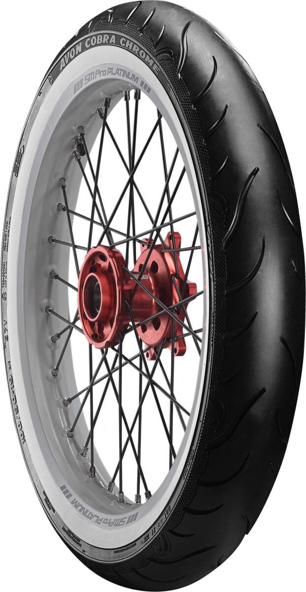 Avon Cobra Chrome AV91 Whitewall Front Tyre TL 56V MH90-21"