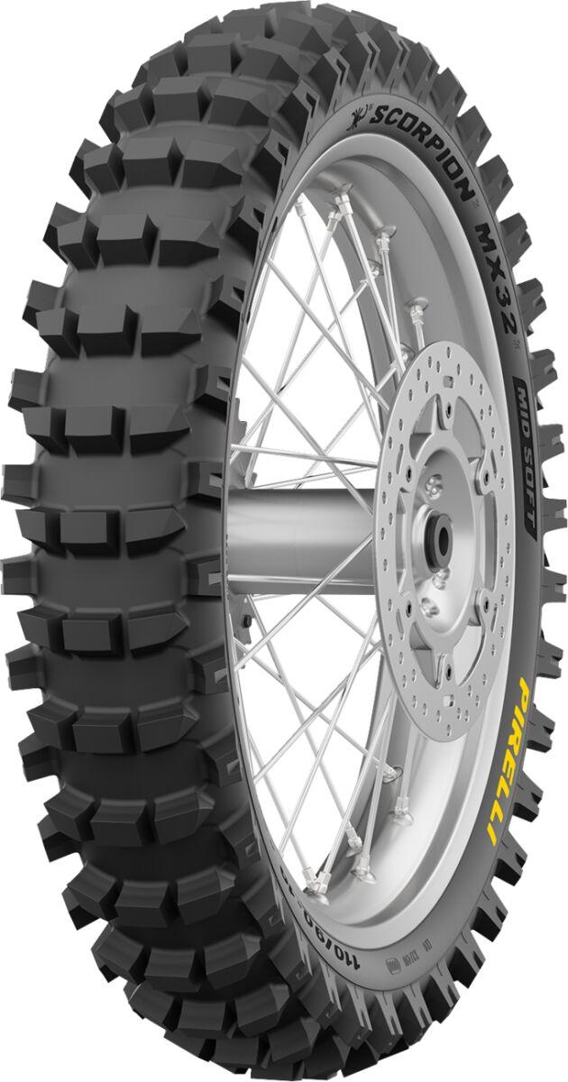 Pirelli Scorpion MX32 Mid Soft Rear Tyre Blackwall 66M 120/90-19"