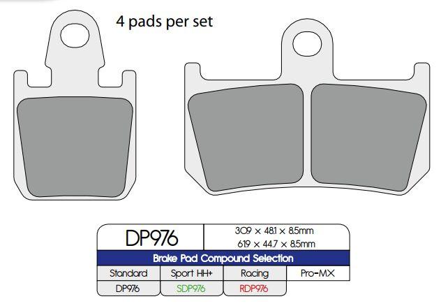 DP Brakes Standard Sintered Metal Brake Pads For Yamaha MT-01 1700 2007-2012 Front