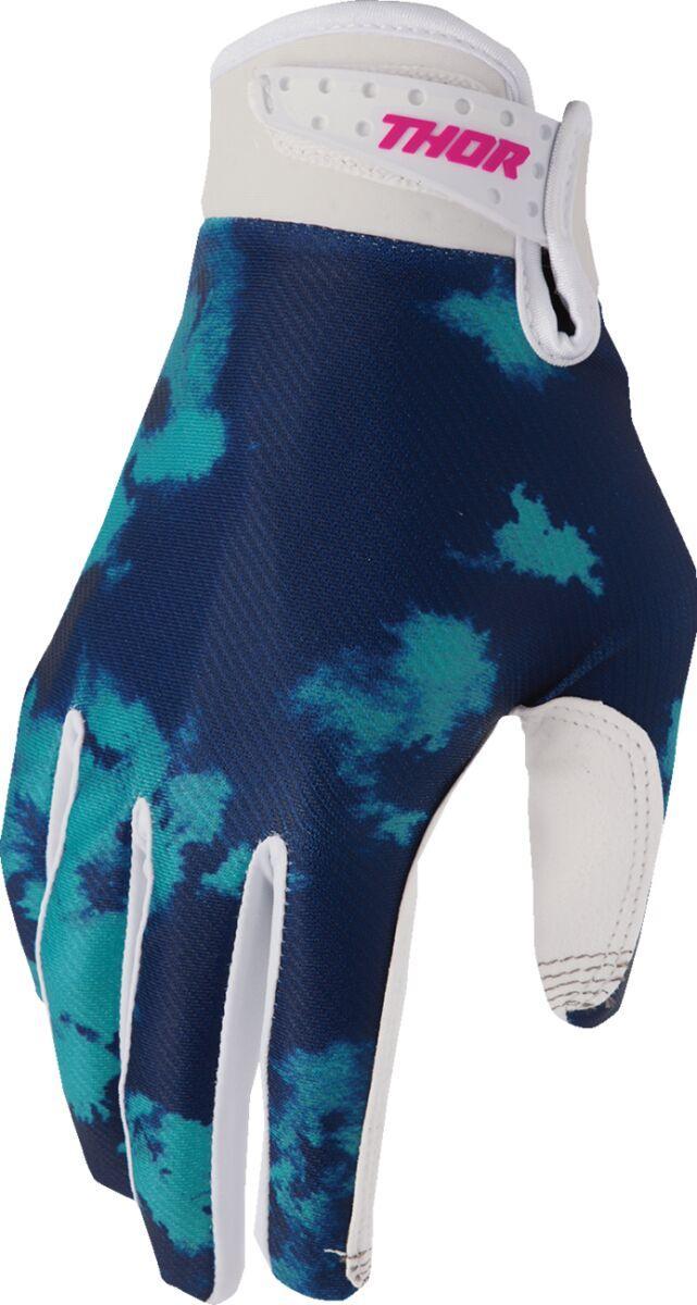 Thor Youth Launchmode Bleach Gloves - Aqua/White