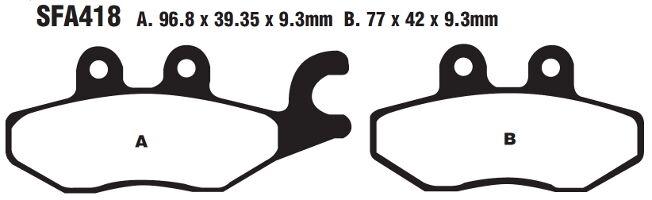 EBC SFA Series Organic Scooter Brake Pads For Piaggio Beverly 125 I.E. 2011-2015 Rear