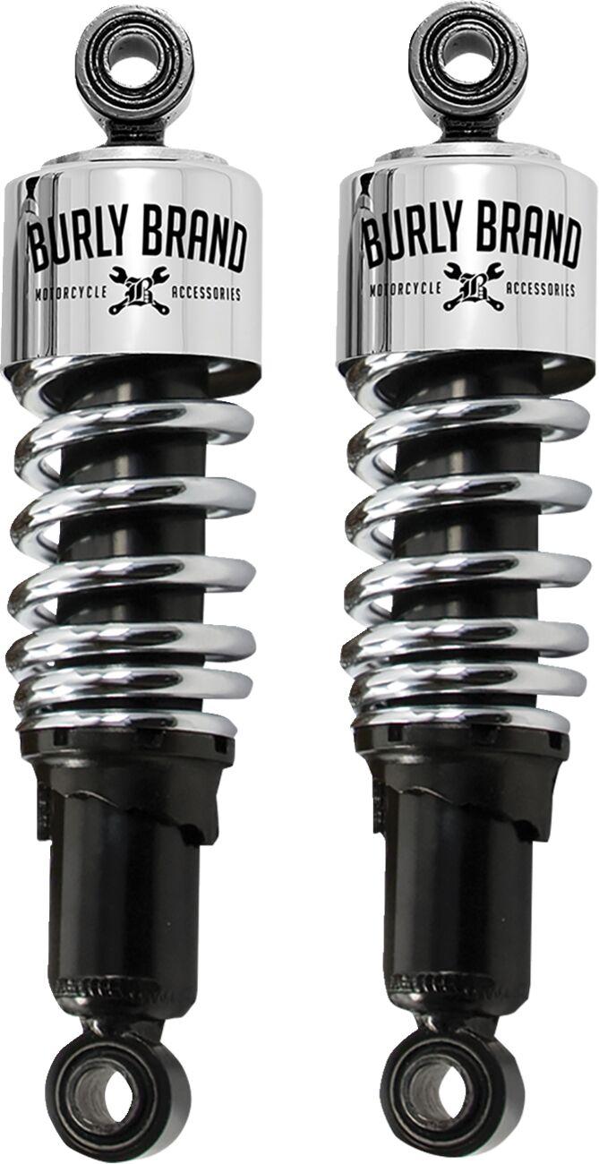 Burly Slammer Shocks For Harley Davidson XL 1200 C 1996-2003 267.00 mm (10.50") - Black Chrome