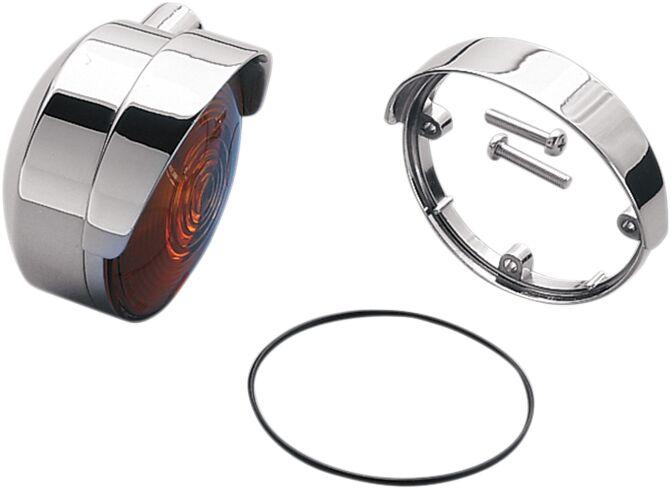 Drag Specialties Die-Cast Turn Signal Visors For Harley Davidson FLDE 1750 2018 Chrome
