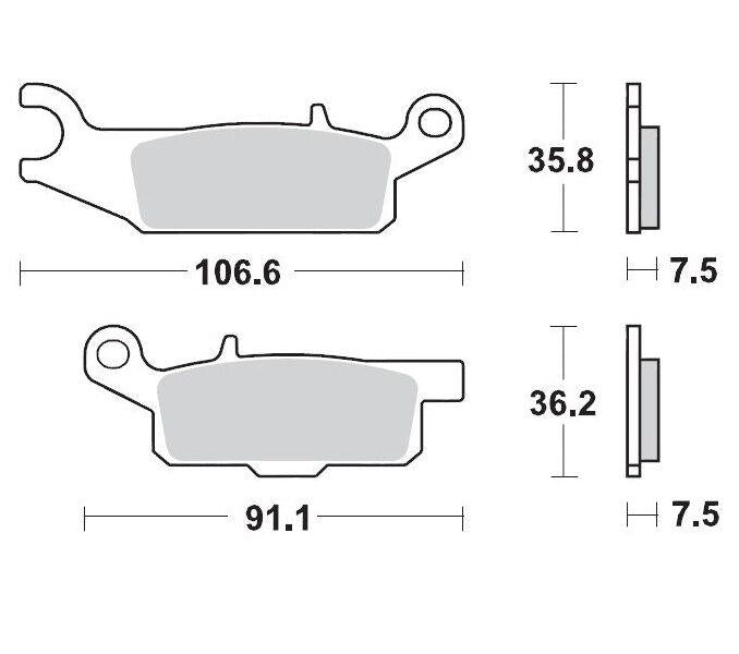 Moto Master Racing Brake Pads For Yamaha YFM250R 2008-2013 - Front Right