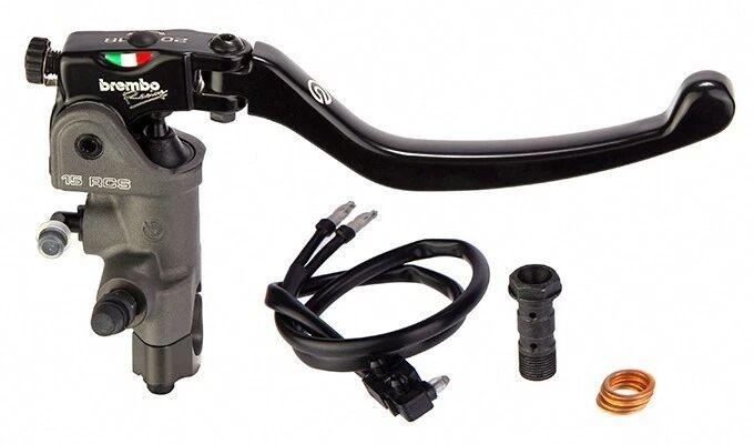 Brembo Brake Lever With Master Cylinder 19 RCS Front For 1" Handlebar - Black