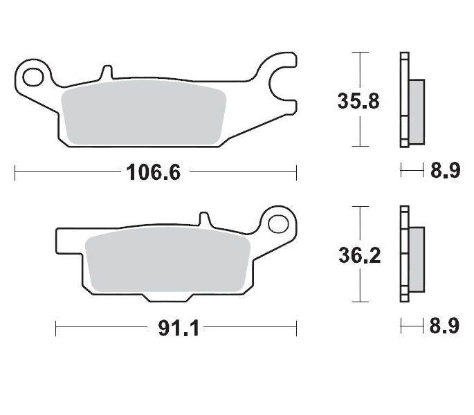 Moto Master Racing Brake Pads For Yamaha YFM 550 D 4X4 2014 - Rear Right