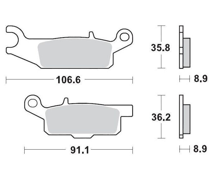 Moto Master Nitro ATV Brake Pads For Yamaha YFM 550 D 4X4 2014 - Rear