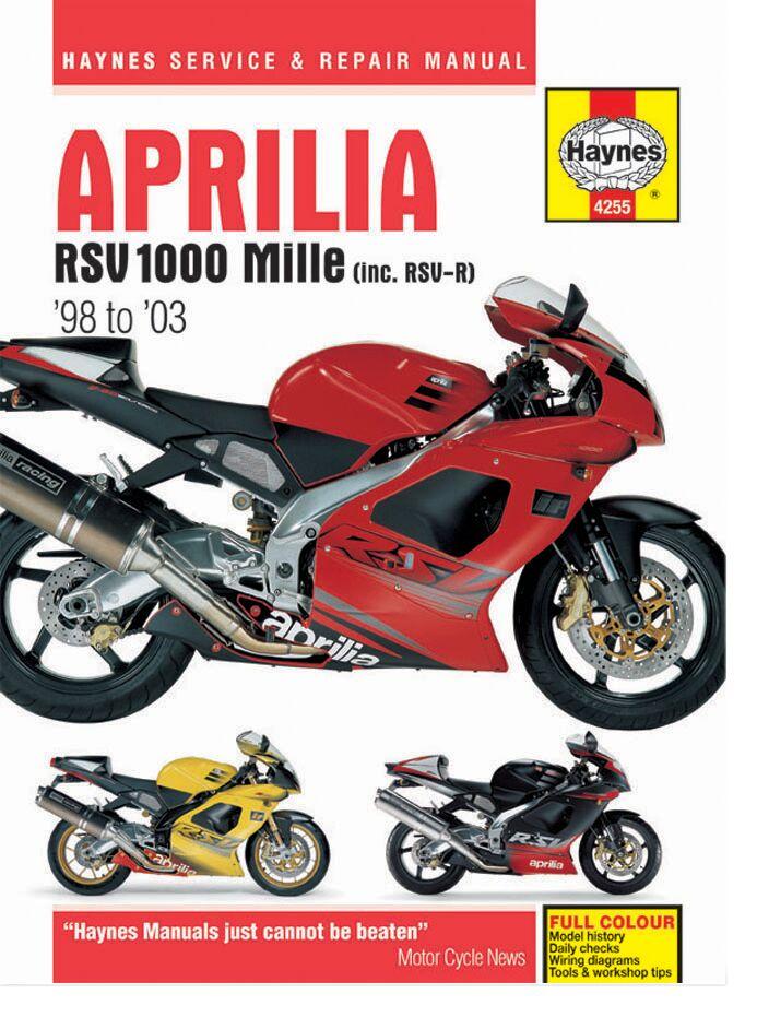 Haynes Repair Manual For Aprilia RSV 1000 1998-2003