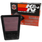 K&N High Flow Air Filter For Kawasaki Ninja 125 2019-2024 - Black Red