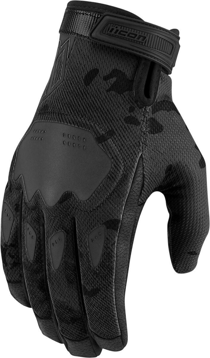 Icon Hooligan CE Gloves - Black Camo Grey