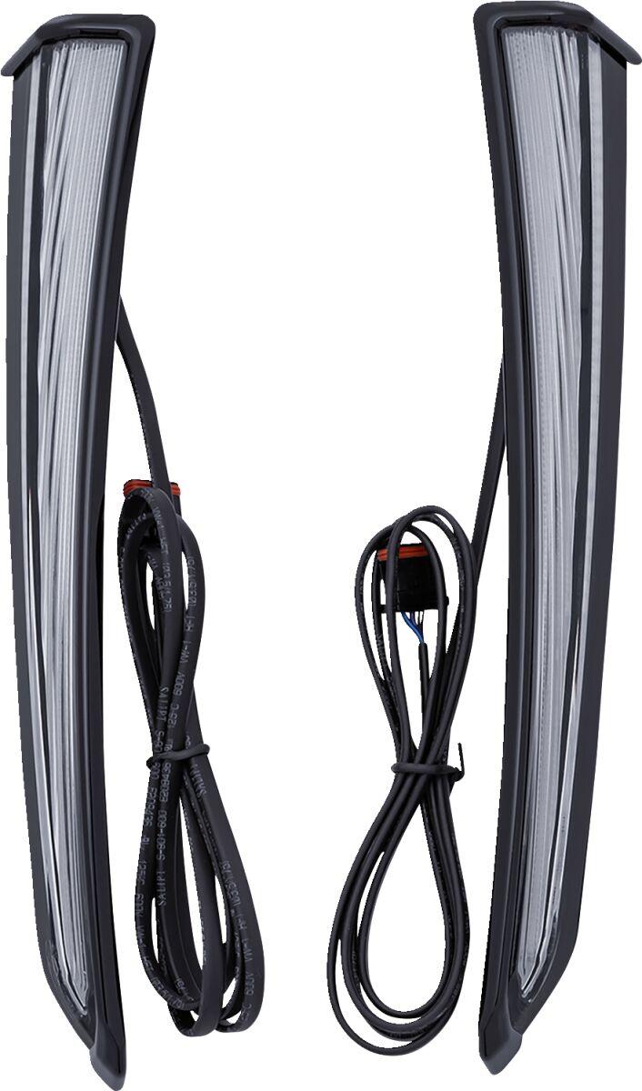 Ciro Fang Lower Fairing Lights For Harley Davidson FLH 1868 ABS 2021 Black Clear