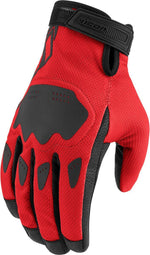 Icon Hooligan CE Gloves - Black Red