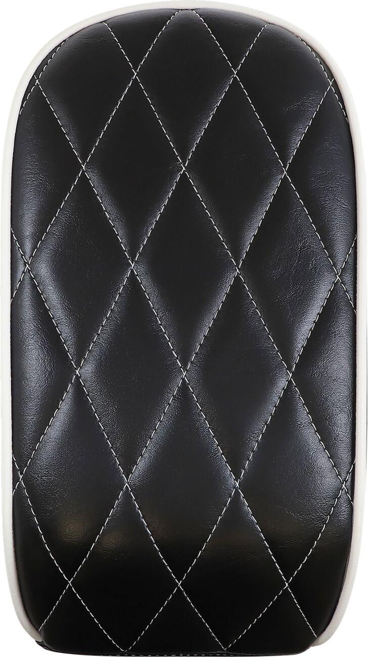 LE Pera Bare Bones Series Pillion Pad For Harley Davidson FLSL 1750 ABS 2018-2021 Diamond Stitch White Pipping - Black