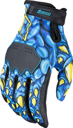 Icon Hooligan Kryola Kreep Gloves - Black Blue Yellow