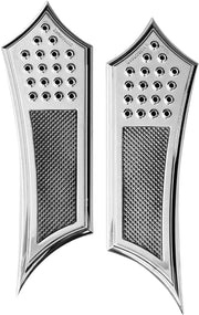 Accutronix Front Floorboards For Harley Davidson FLH 1340 1984 Knurled Drilled - Chrome