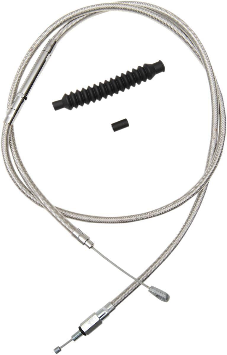 LA Choppers Stainless Steel Braided Clutch Cable For Harley Davidson FLD 1690 2012-2013 Standard - Polished