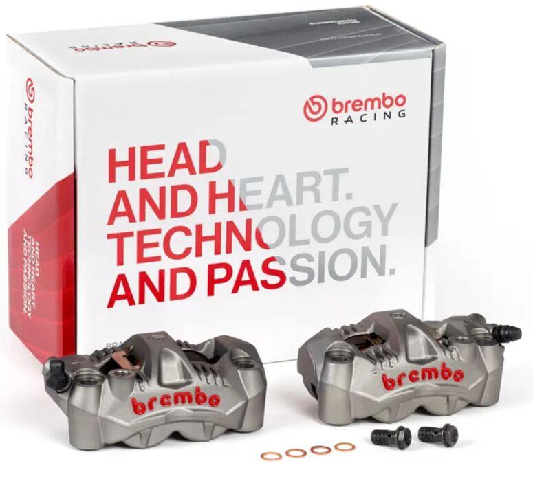 Brembo GP4-RS Upgrade Brake Caliper Kit For Honda CB1000R 2008-2017 Fits Front Left And Right - Aluminium/Grey