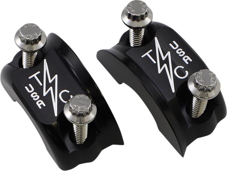 Thrashin Supply Co Brake Clutch Perch Clamps For Harley Davidson FLD 1690 2012-2013 - Black Chrome