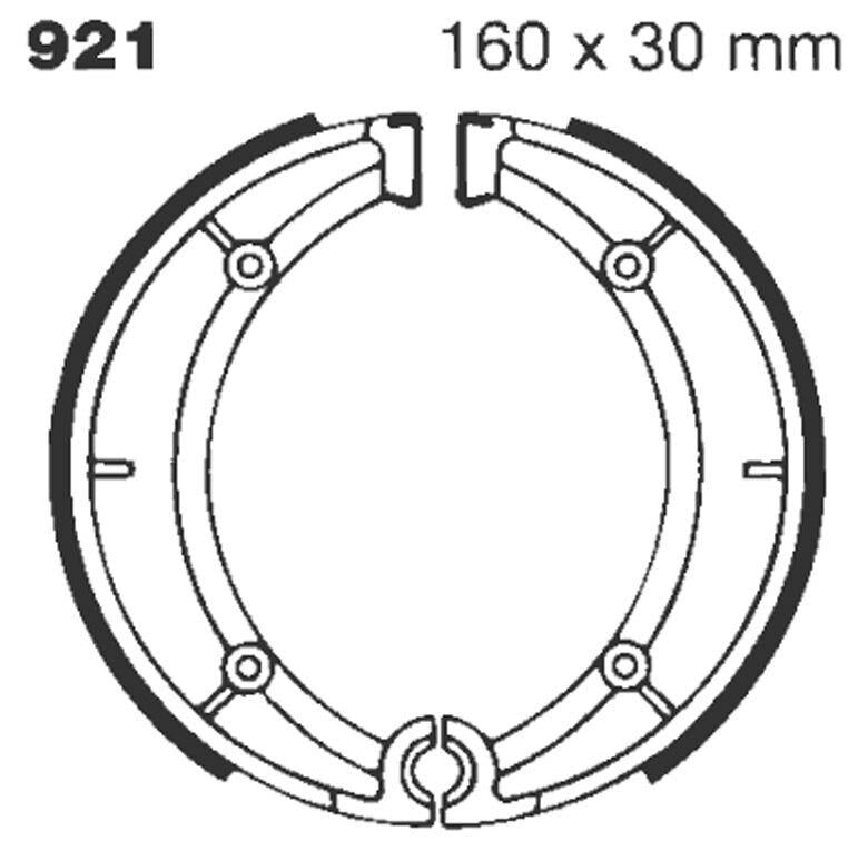 EBC Standard Brake Shoes For Moto Morini 3 1/2 Sport 1980 Rear