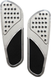 Accutronix Front Floorboards For Harley Davidson FLST 1340 1987-1990 Knurled Drilled - Black Chrome