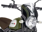 Puig Retrovision Black Semi Fairing & Screen For Ducati Scrambler 1100 2018-2020 - Clear