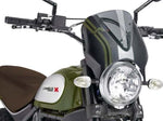 Puig Retrovision Carbon Look Semi Fairing & Screen For Ducati Scrambler 800 Icon Dark 2020-2022 - Light Smoke