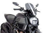 Puig New Generation Adjustable Touring Screen For Ducati Diavel 1200 2014-2016 - Dark Smoke