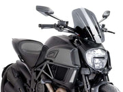 Puig New Generation Adjustable Touring Screen For Ducati Diavel 1200 2014-2016 - Dark Smoke