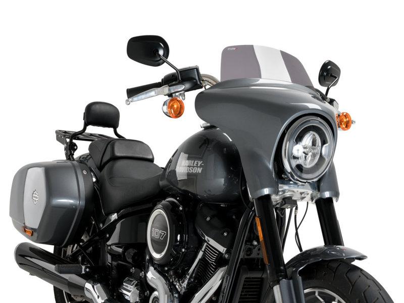 Puig Batwing Sports Screen For Harley Davidson Softail Sport Glide FLSB 2018-2024 - Dark Smoke