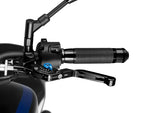 Puig Extendable Folding V3 Clutch Lever For Ducati 1098 2007-2008 - Black Extender With Blue Selector