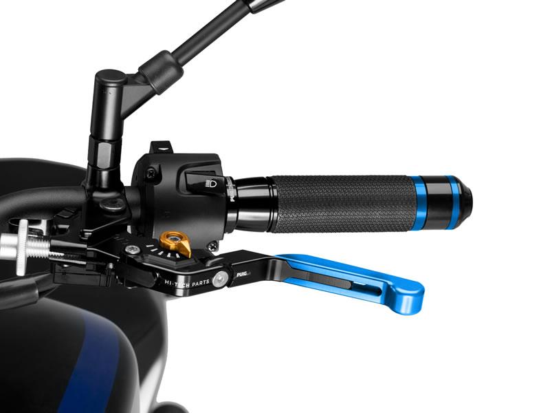 Puig Extendable Folding V3 Clutch Lever For Ducati 1098 2007-2008 - Blue Extender With Gold Selector