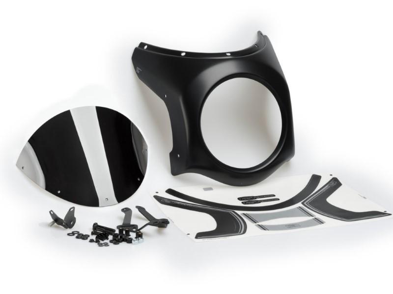 Puig Retro Black Semi Fairing & Screen 195mm For Mash Black Seven - Black