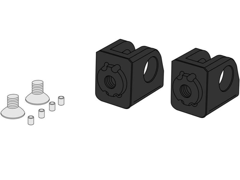 Puig Adjustable Footpeg Adaptors For Kawasaki ER6-F 2006-2016 - Black