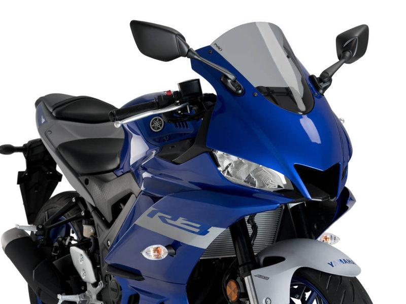 Puig R-Racer Screen For Yamaha YZF R3 2019-2024 - Light Smoke