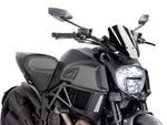 Puig New Generation Adjustable Sport Screen For Ducati Diavel 1200 2014-2016 - Black
