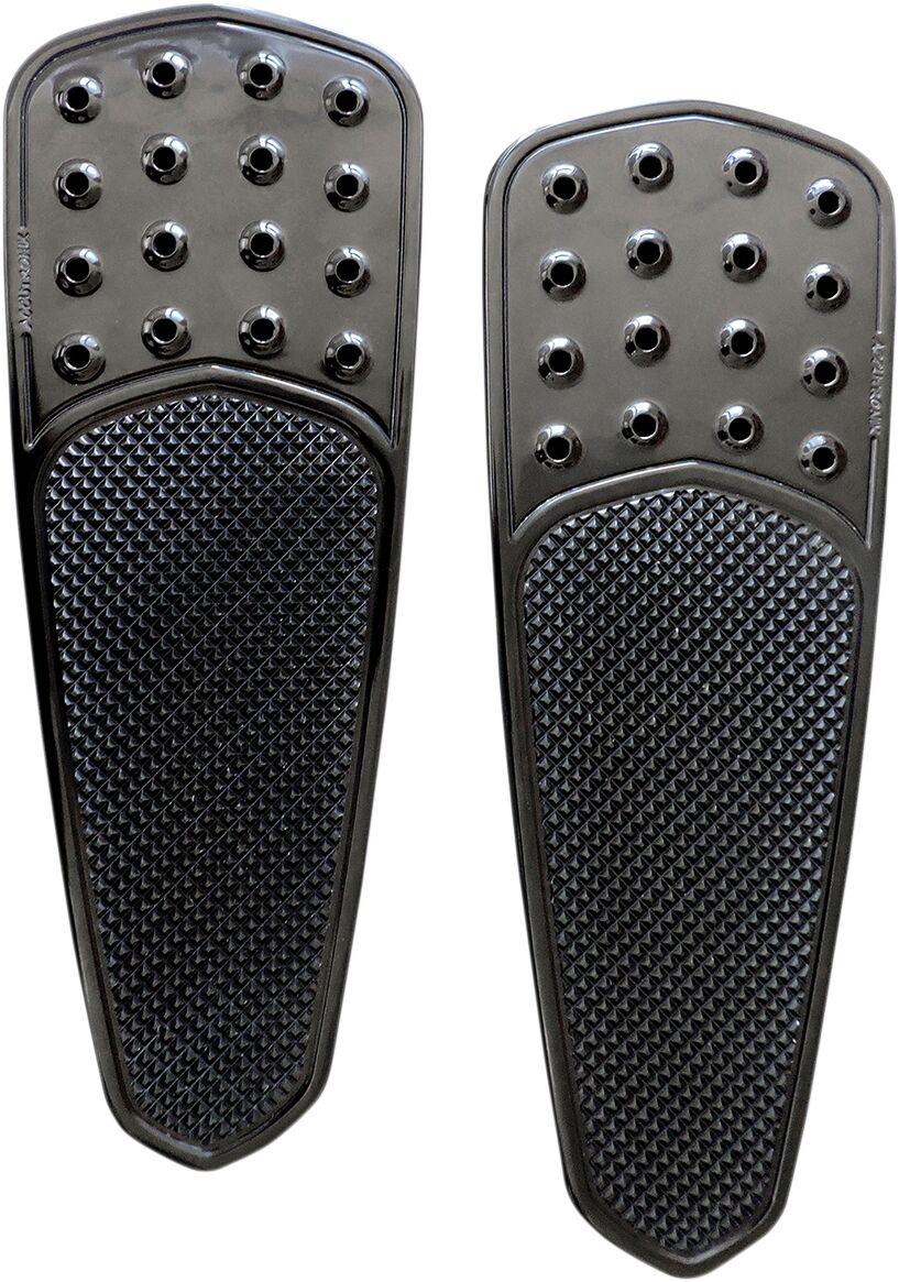 Accutronix Front Floorboards For Harley Davidson FLHR 1340 1994-1998 Knurled Drilled - Black
