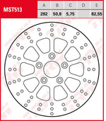 TRW Fixed Round Brake Disc For Harley Davidson FLH Electra Glide Standard 1984-1985 Rear