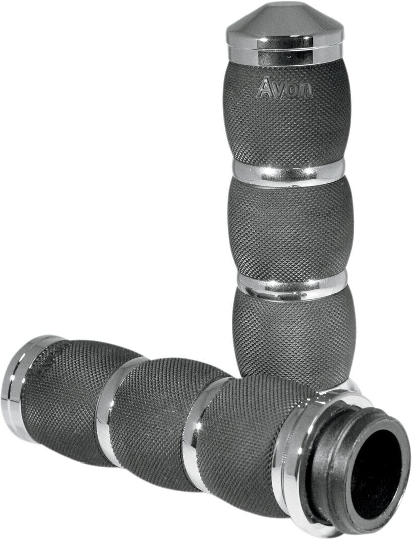Avon Grips 3-Ring Air Cushioned Grips For Harley Davidson FLDE 1750 2020 - Black Chrome