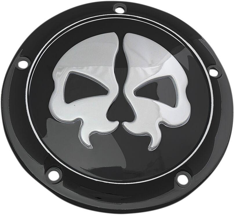 Drag Specialties Split Skull Derby Cover For Harley Davidson FLD 1690 2012-2013 - Black Chrome