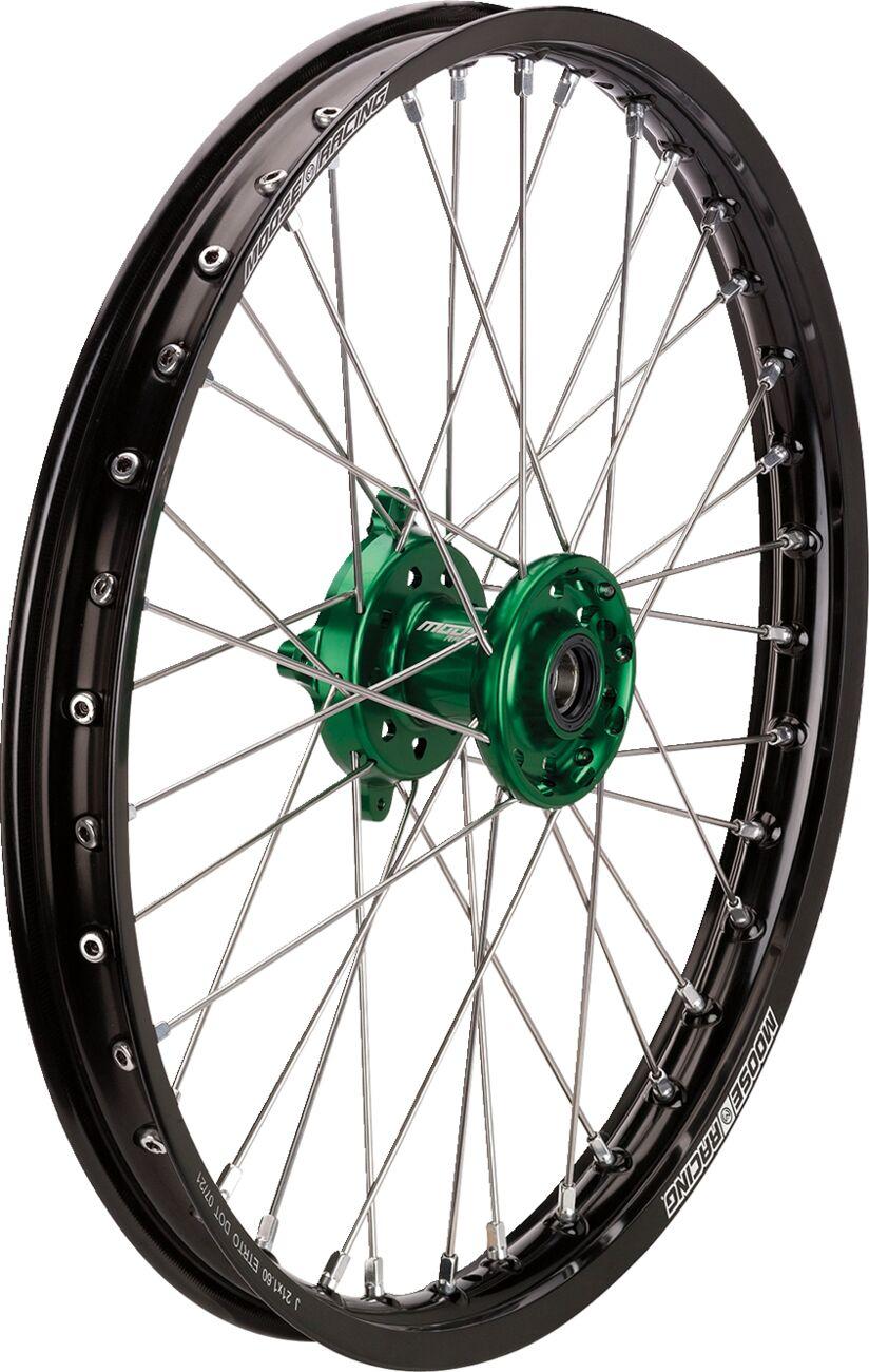 Moose Racing SX-1 Wheel For Kawasaki KX125 2004-2008 21x1.6 Front - Black Green