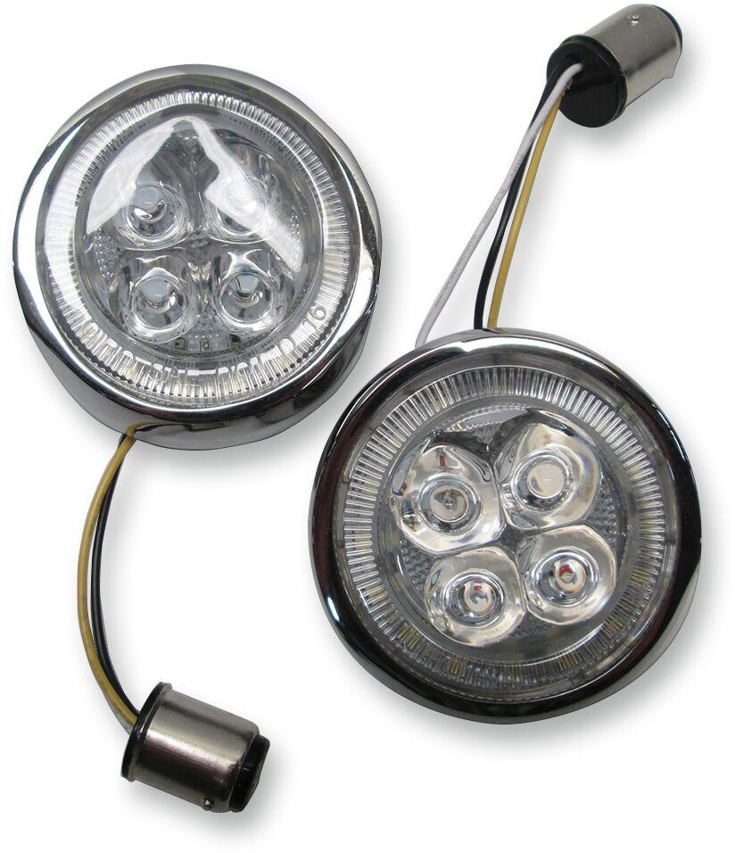 Ciro Fang Signal Light Inserts For Harley Davidson FLD 1690 2012-2013 Front