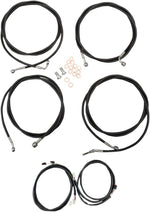 LA Choppers Complete Plug-and-Play Cable Kit ABS For Harley Davidson FLHR 1750 2017-2019 30.5 cm - 35.5 cm (12" - 14") - Black/Clear-Coated