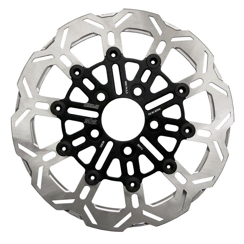 SBS Kodlin Brake Disc For Harley Davidson FLD 1690 2012-2013 - Black/Silver Rear